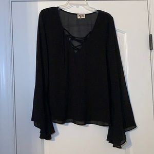 Show me your Mumu lace up blouse